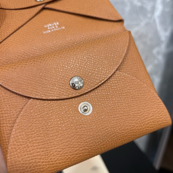 Hermes 愛馬仕 Calvi duo 金棕色 零錢卡包