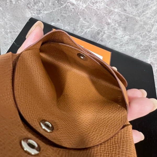 Hermes 愛馬仕 Calvi duo 金棕色 零錢卡包