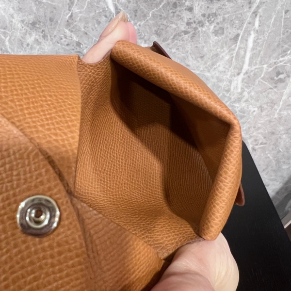Hermes 愛馬仕 Calvi duo 金棕色 零錢卡包
