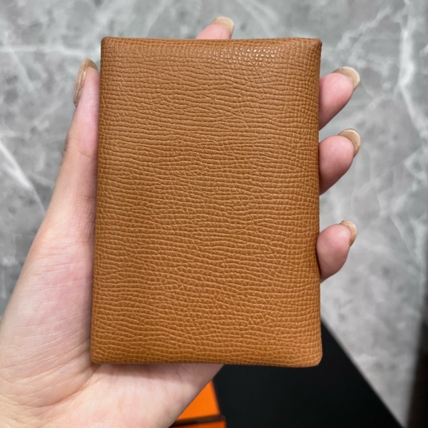 Hermes 愛馬仕 Calvi duo 金棕色 零錢卡包