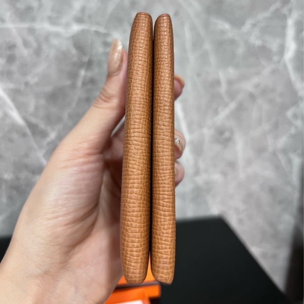 Hermes 愛馬仕 Calvi duo 金棕色 零錢卡包