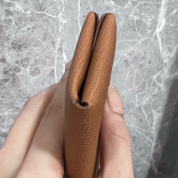Hermes 愛馬仕 Calvi duo 金棕色 零錢卡包