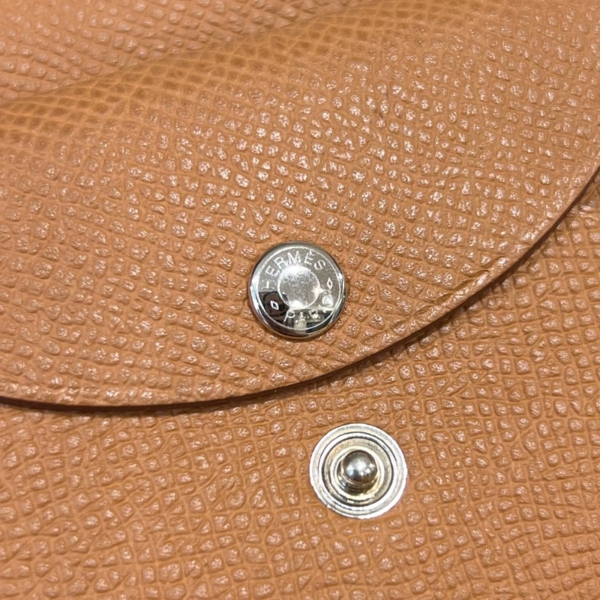 Hermes 愛馬仕 Calvi duo 金棕色 零錢卡包