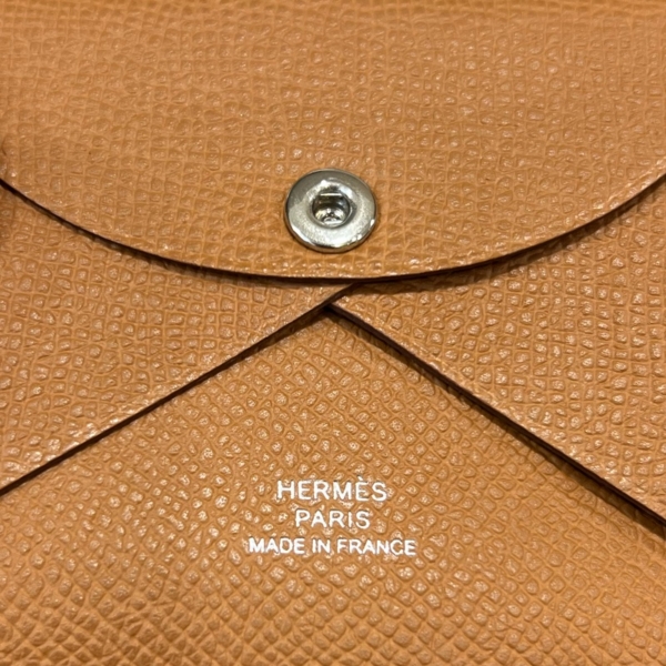 Hermes 愛馬仕 Calvi duo 金棕色 零錢卡包