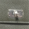 「全新」Hermes 愛馬仕 Kelly pocket 墨綠色 S刻 銀釦