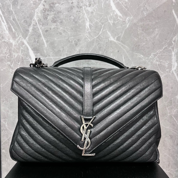 YSL Saint Laurent COLLEGE 黑銀學院包 95新