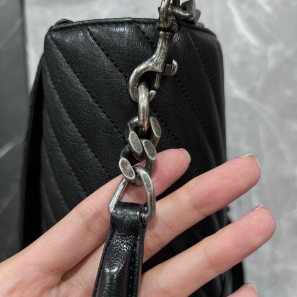 YSL Saint Laurent COLLEGE 黑銀學院包 95新